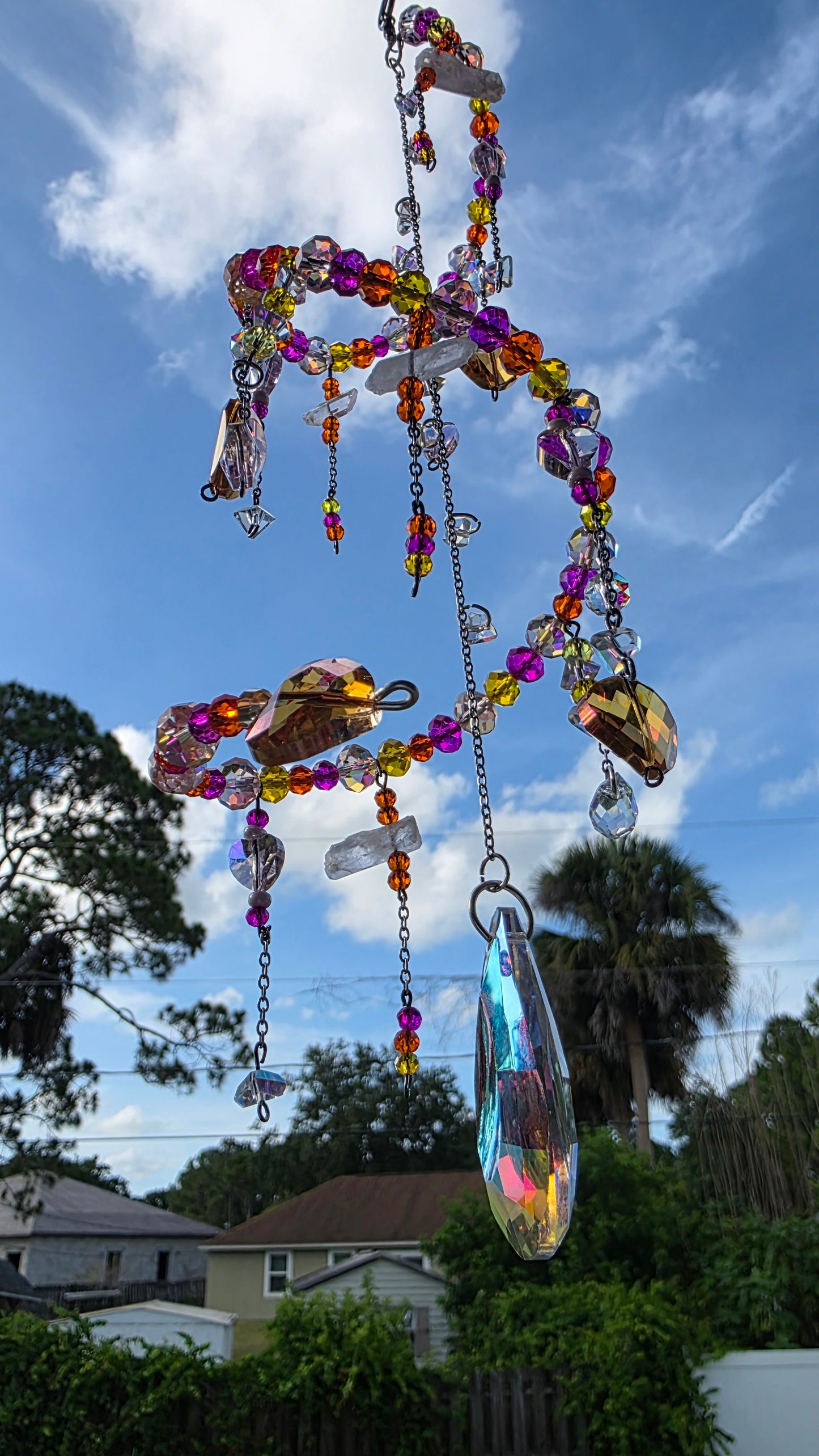 Rainbow Crystal Spiral Suncatcher